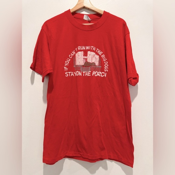 Vintage *SINGLE STITCH* Graphic T-Shirt “If you Can’t Run with the Big Dogs”  XL - Picture 1 of 6